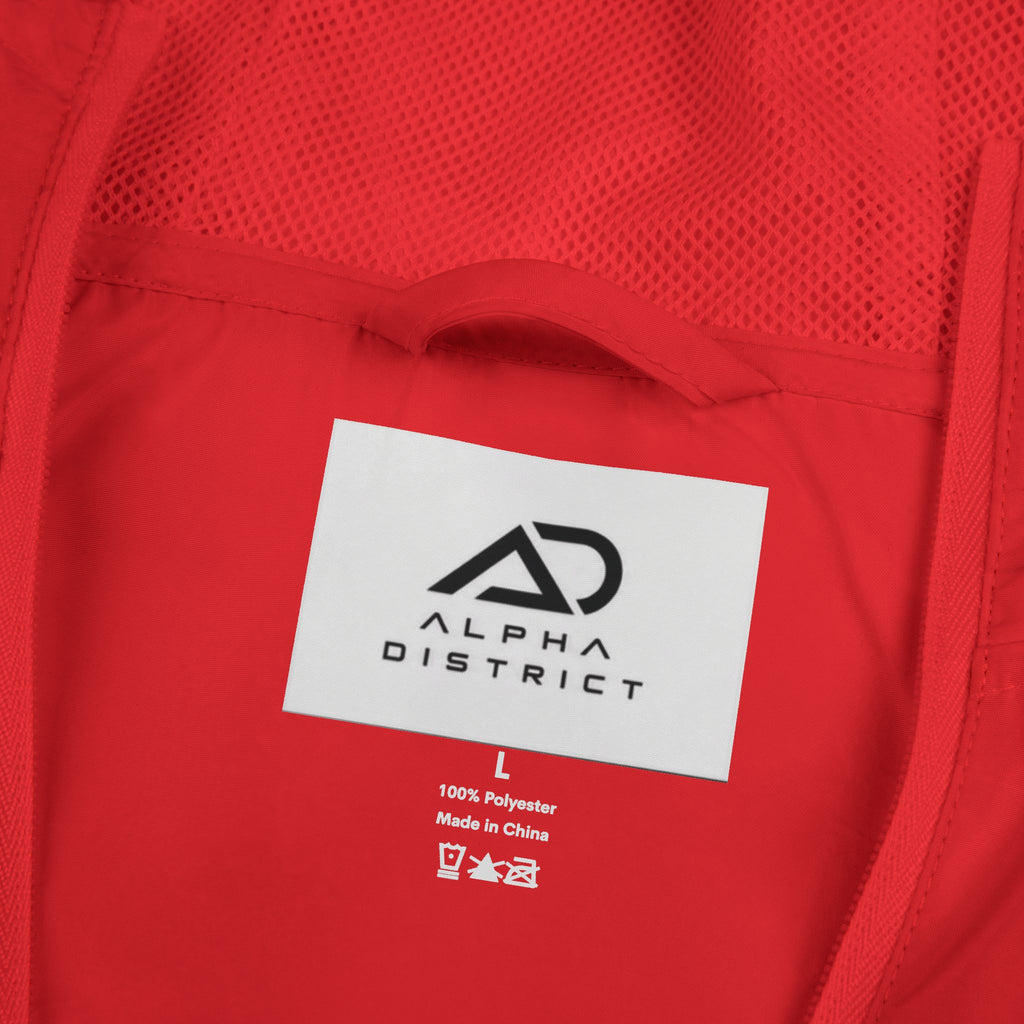Alpha Design Windbreaker Jacket — Minimal Logo Full‑Zip Hooded Jacket